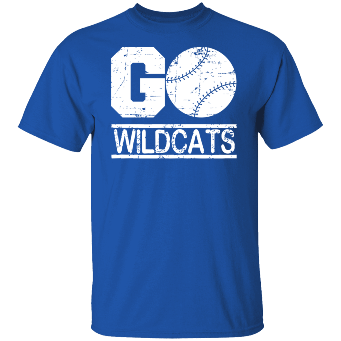 Go Wildcats Baseball White Print T-Shirt