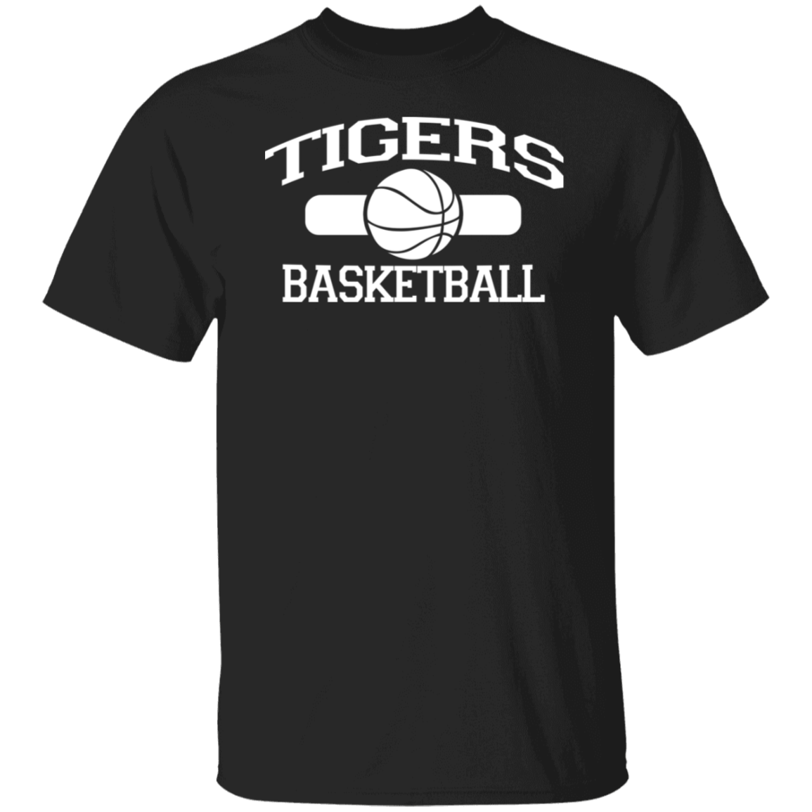 Tigers Basketball White Print T-Shirt