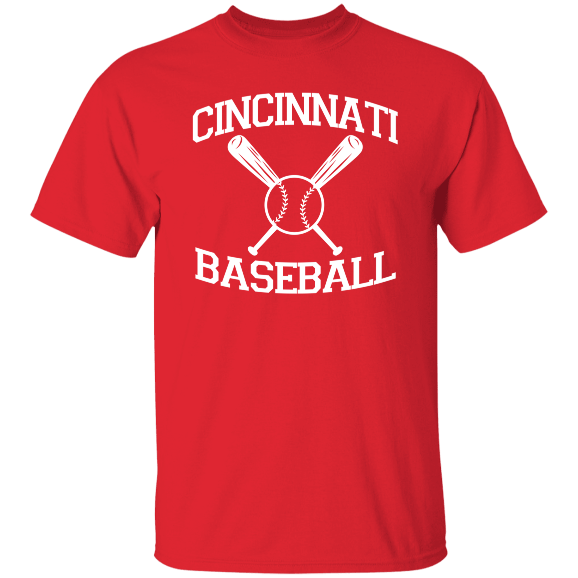 Cincinnati Baseball White Print T-Shirt