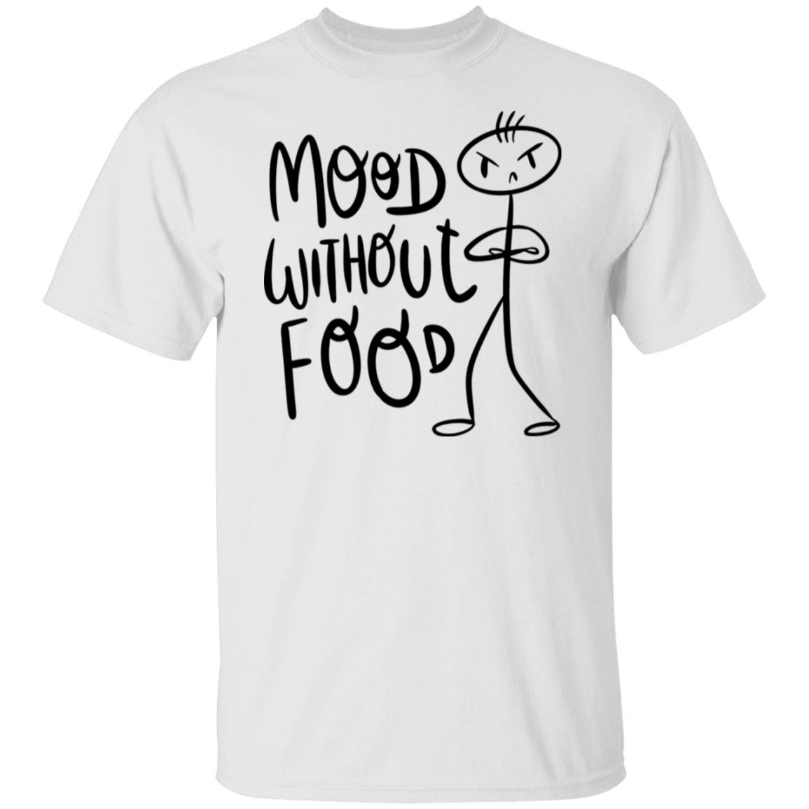 Mood Without Food Black Print T-Shirt
