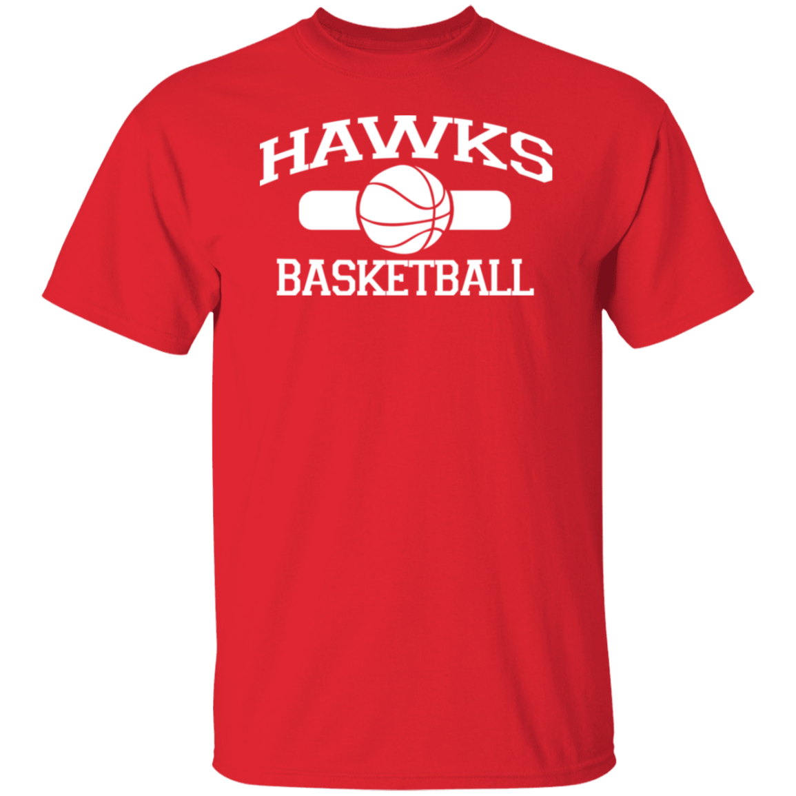 Hawks Basketball White Print T-Shirt
