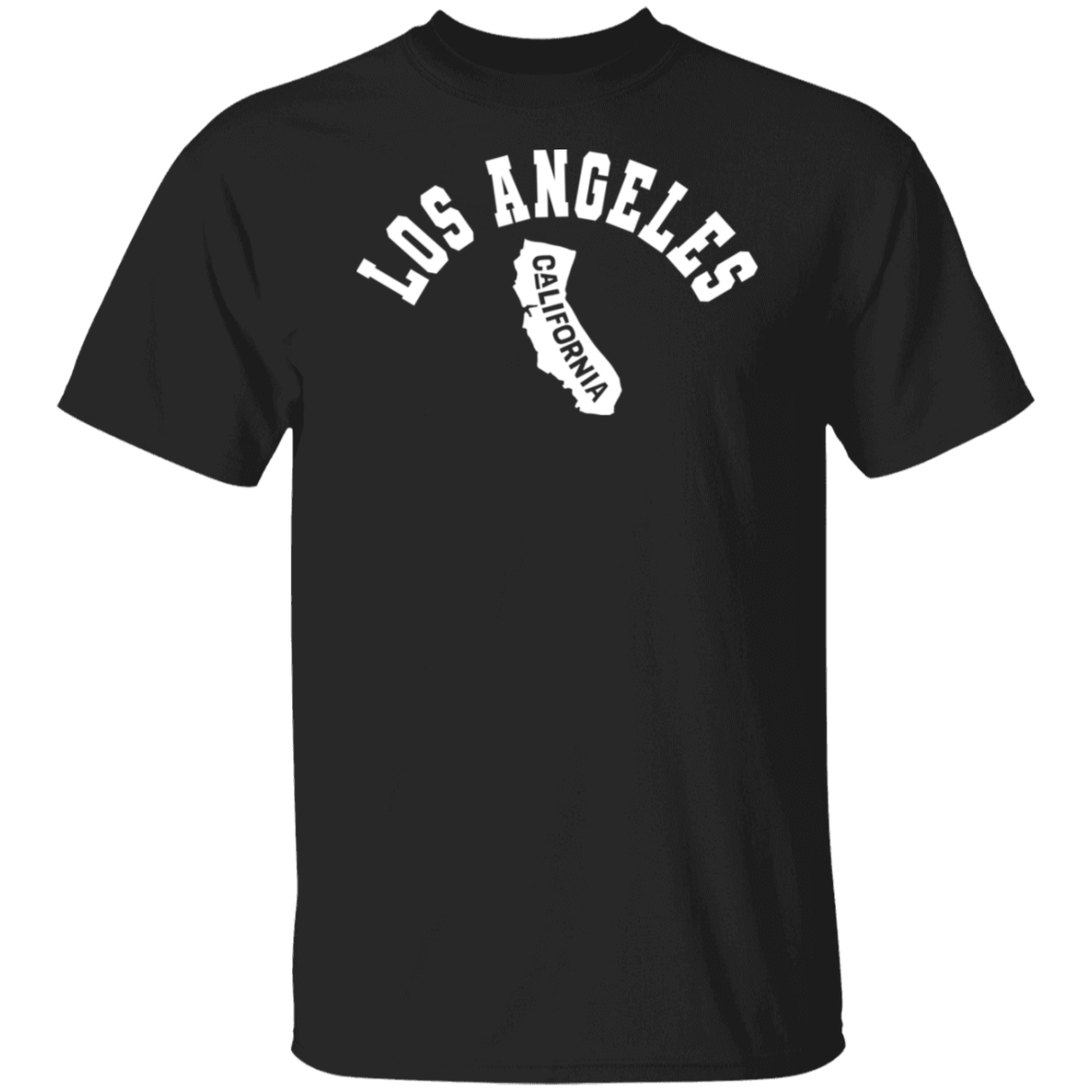 Los Angeles California Circular White Print T-Shirt