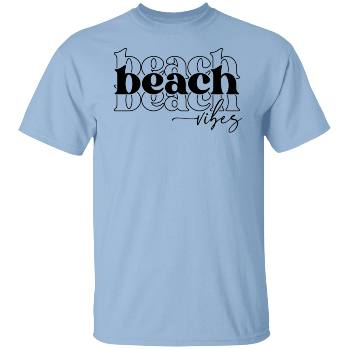 Beach Vibes Black Print T-Shirt