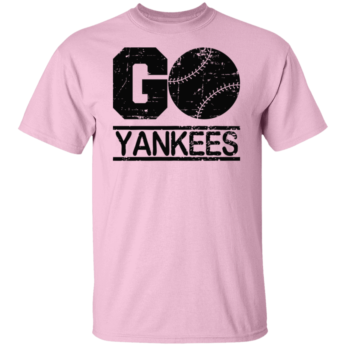Go Yankees Baseball Black Print T-Shirt