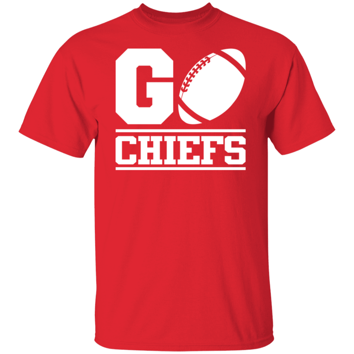 Go Chiefs Football White Print T-Shirt