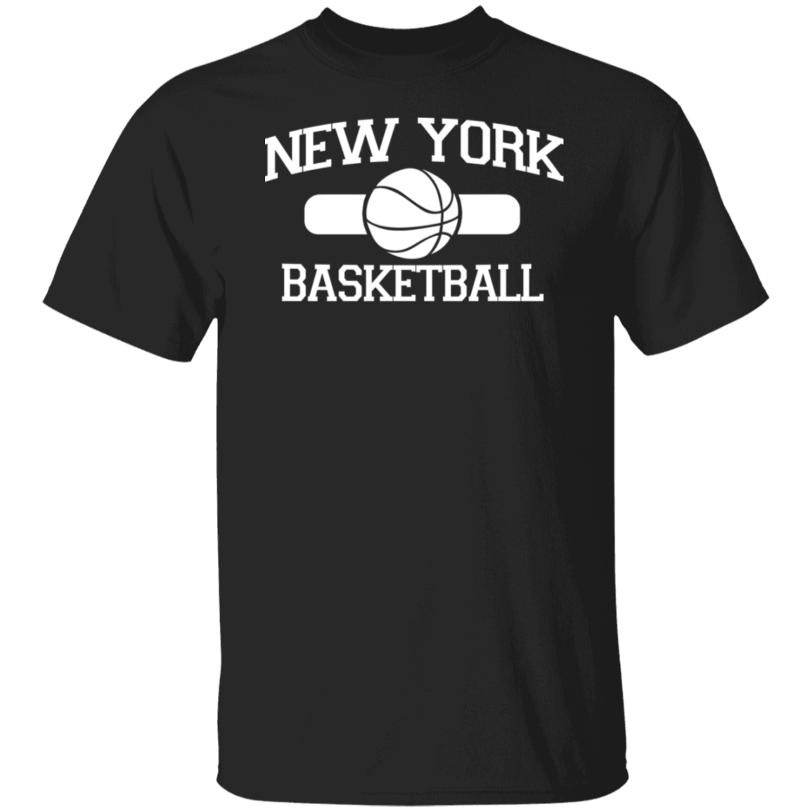 New York Basketball White Print T-Shirt