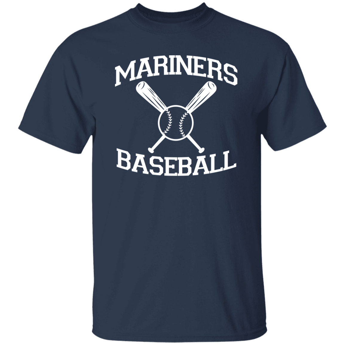 Mariners Baseball White Print T-Shirt