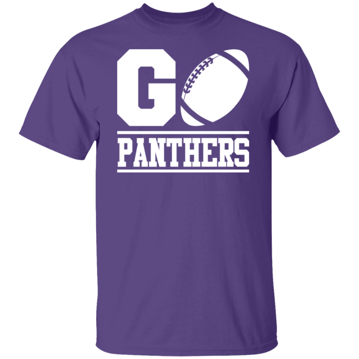 Go Panthers Football White Print T-Shirt