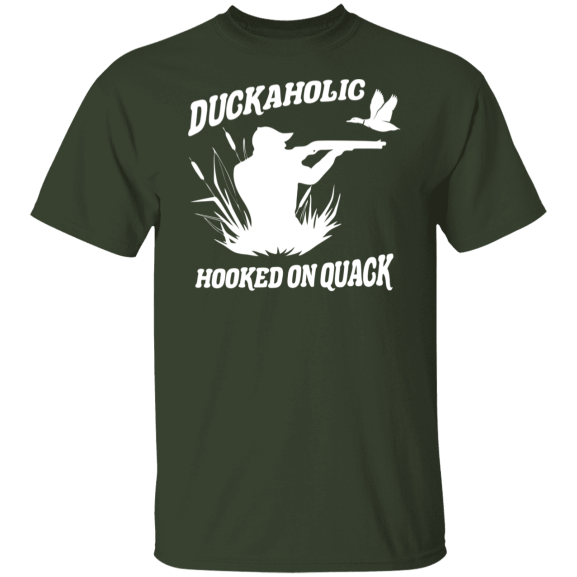 Duckaholic Quack White Print T-Shirt
