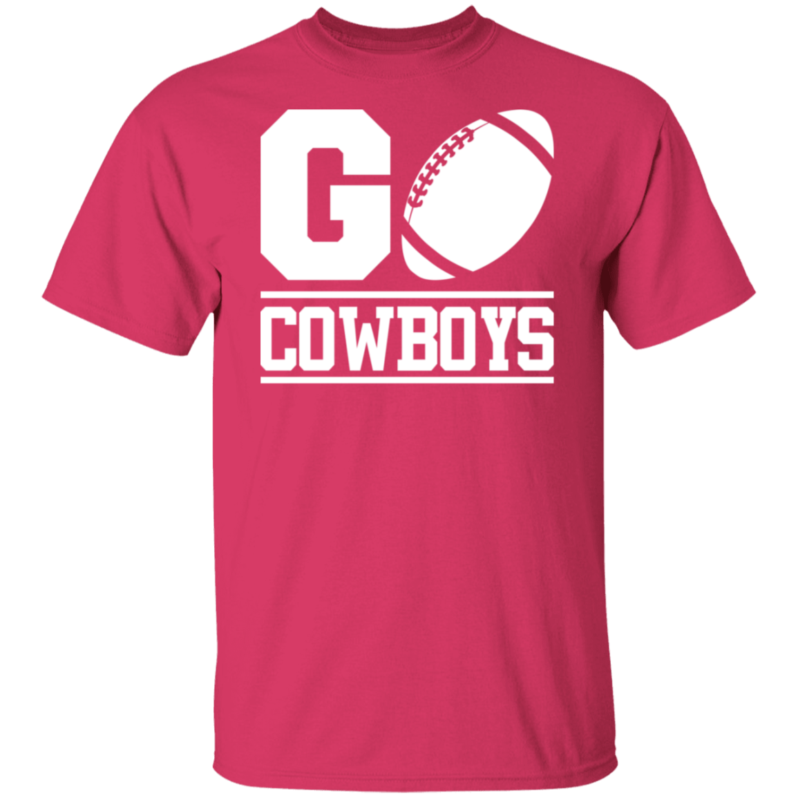 Go Cowboys Football White Print T-Shirt