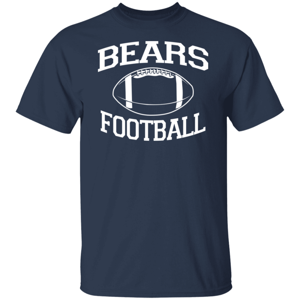 Bears Football White Print T-Shirt