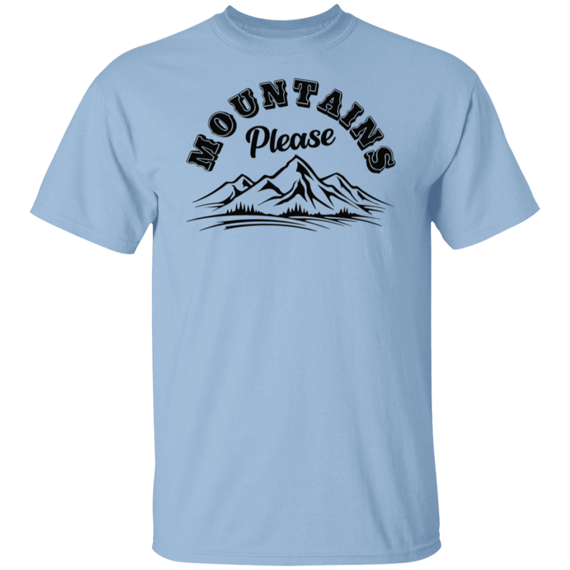 Mountains Please Black Print T-Shirt