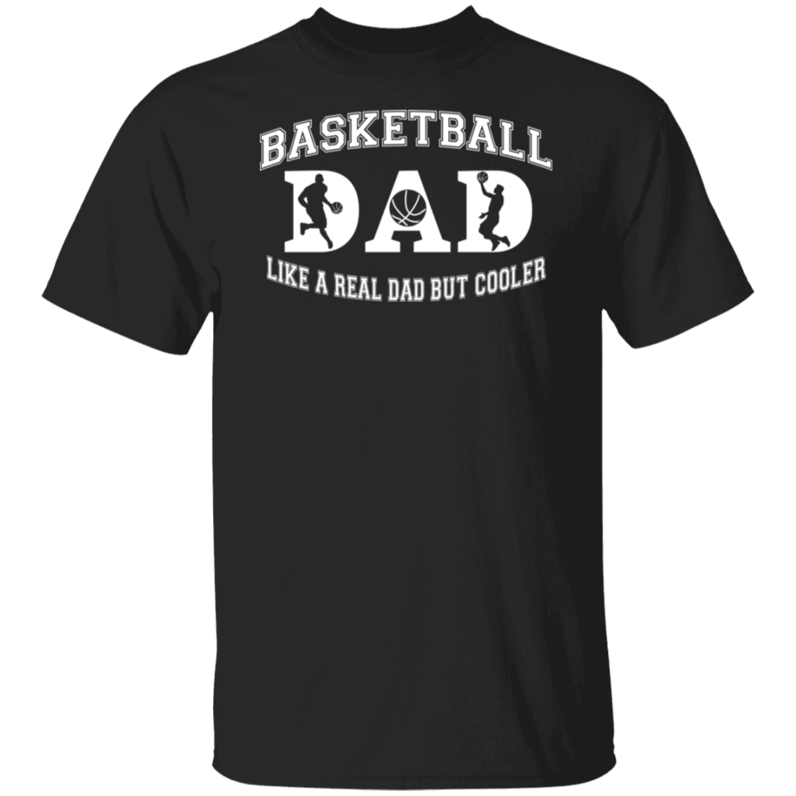 Basketball Dad White Print T-Shirt