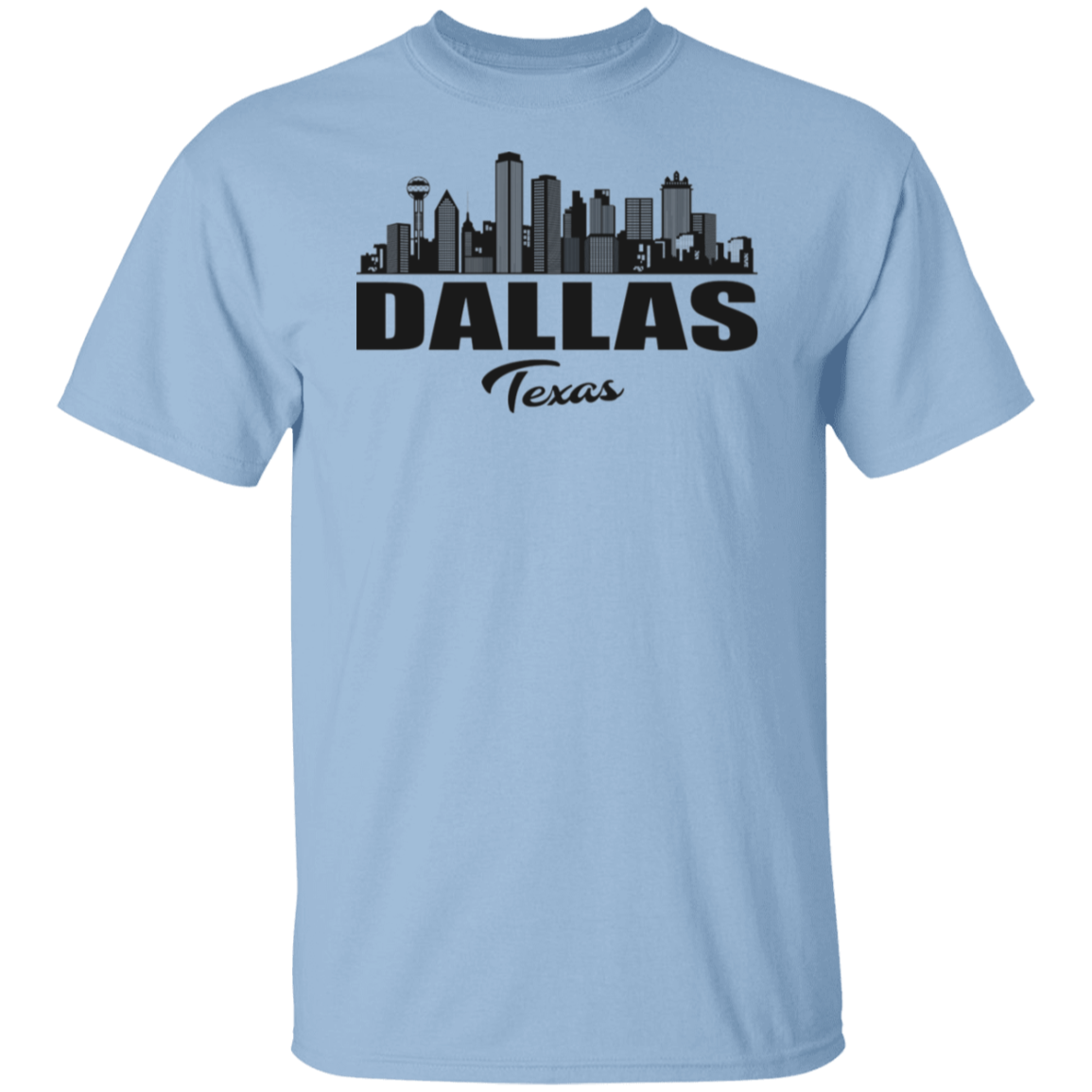 Dallas Texas Skyline Black Print T-Shirt