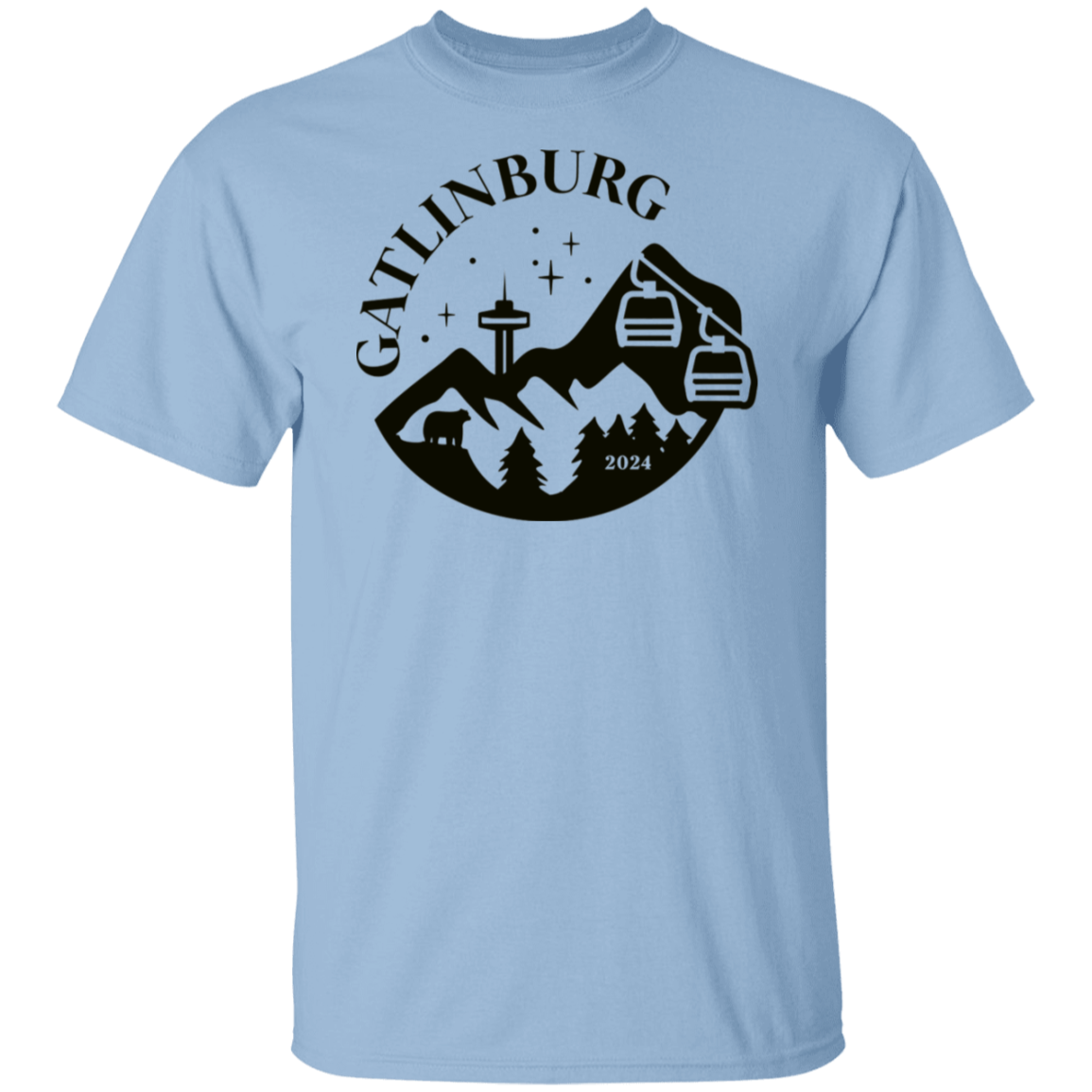 Gatlinburg Needle Skylift Black Print T-Shirt