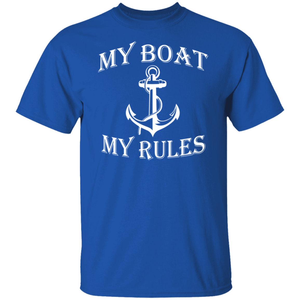 My Boat My Rules White Print T-Shirt