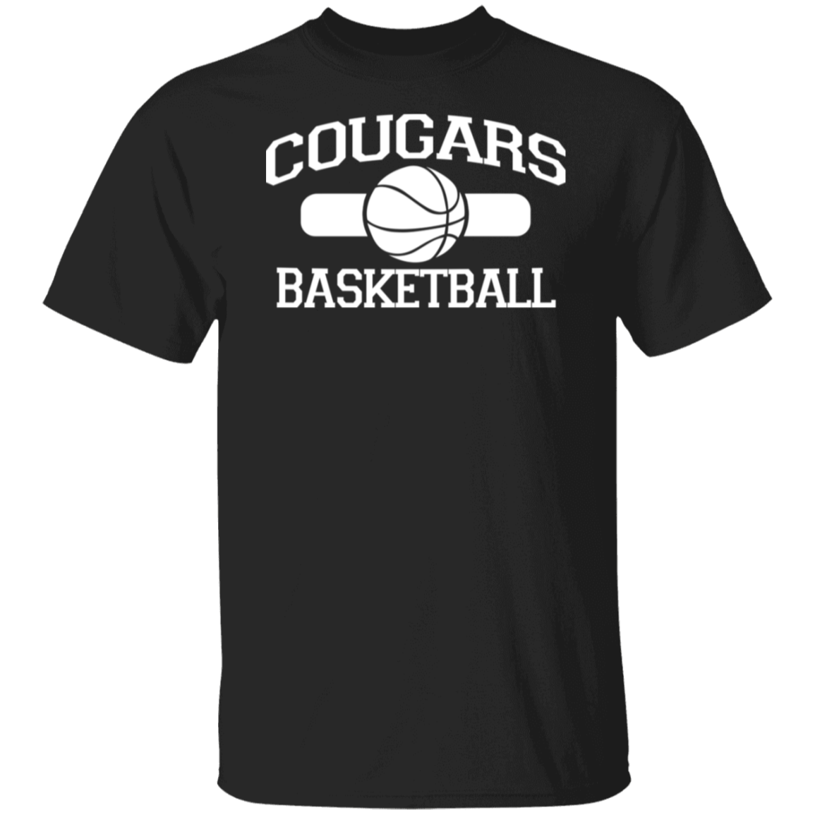 Cougars Basketball White Print T-Shirt