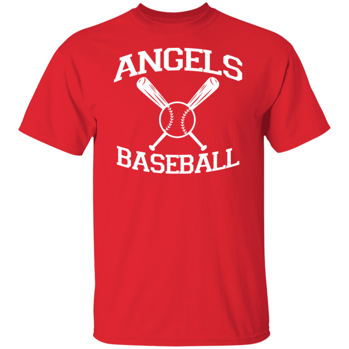 Angels Baseball White Print T-Shirt