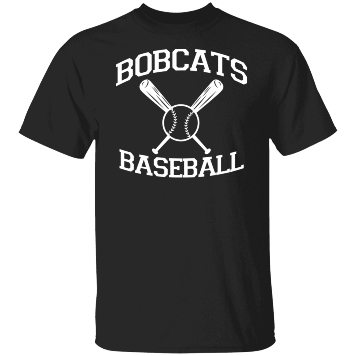 Bobcats Baseball White Print T-Shirt