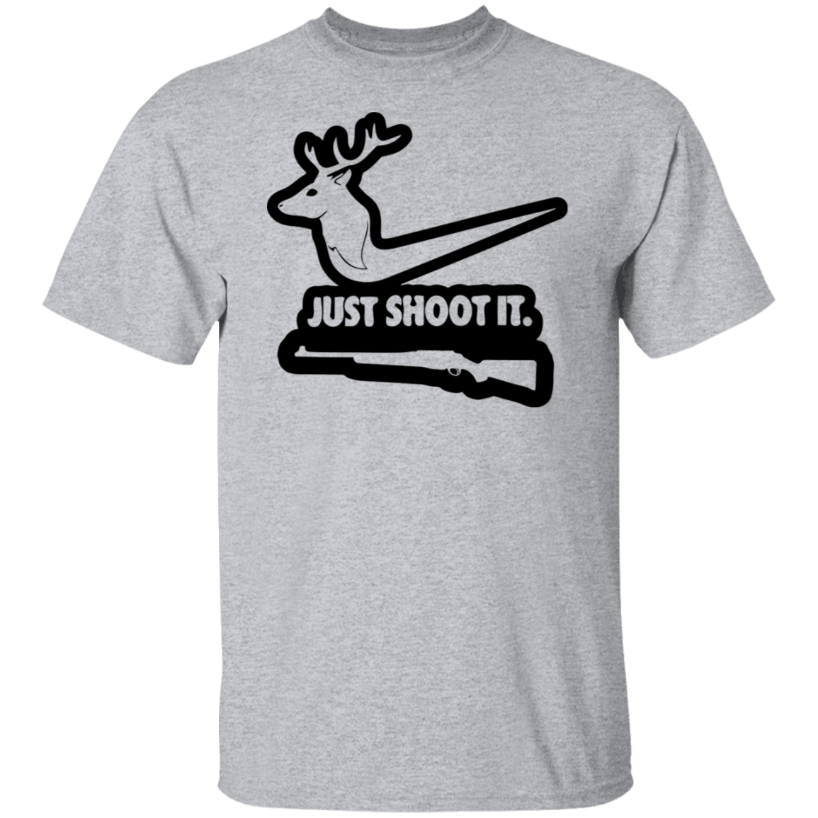 Just Shoot It Black Print T-Shirt
