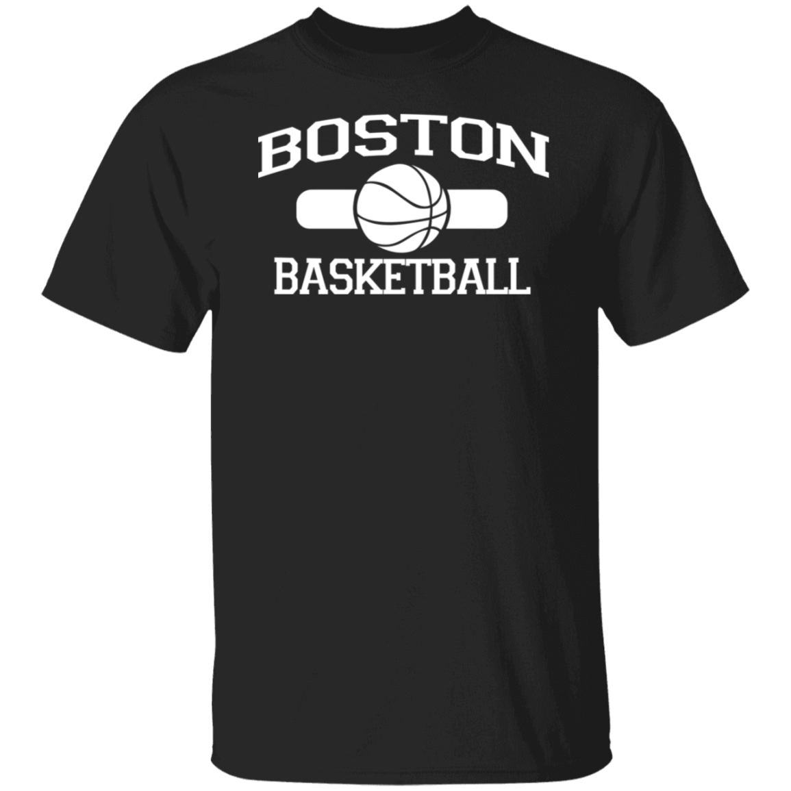 Boston Basketball White Print T-Shirt