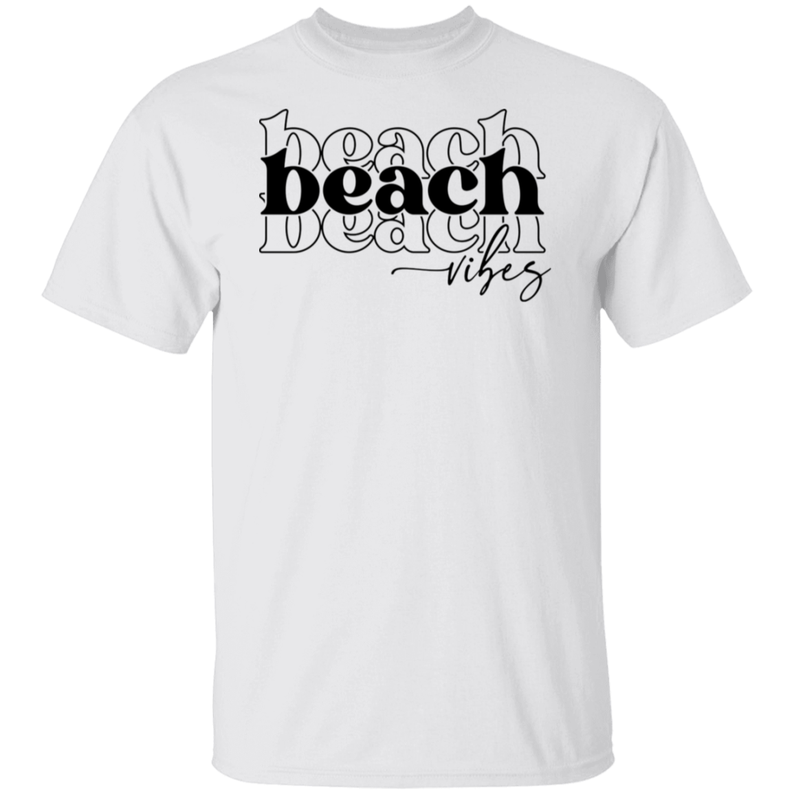 Beach Vibes Black Print T-Shirt