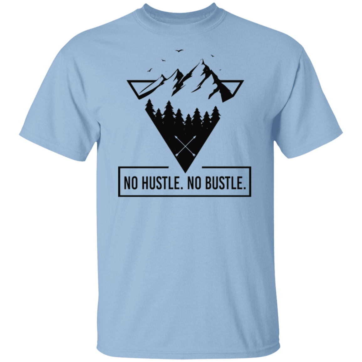 No Hustle No Bustle Black Print T-Shirt