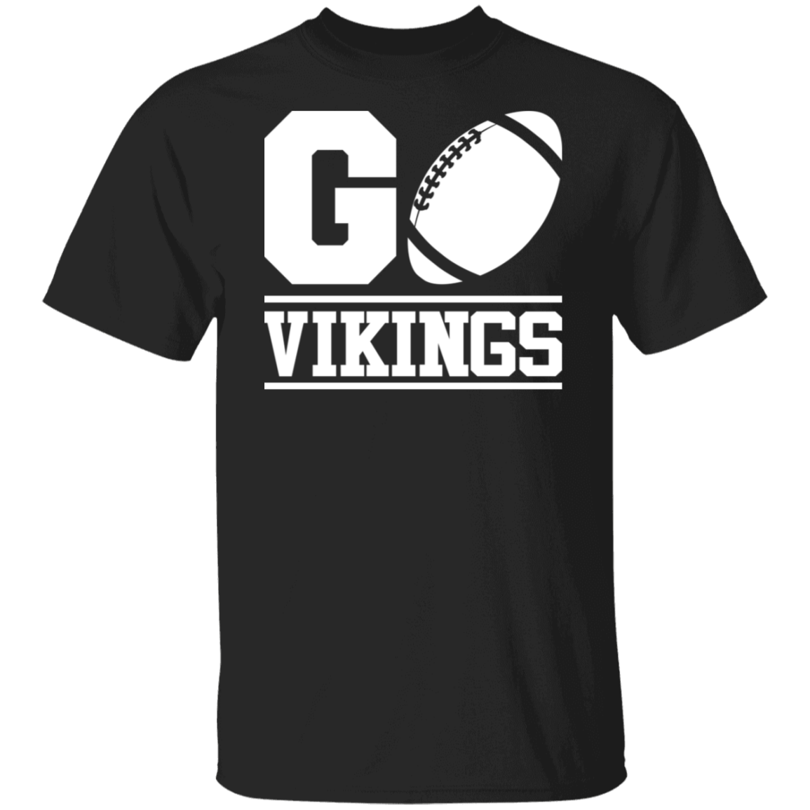 Go Vikings Football White Print T-Shirt