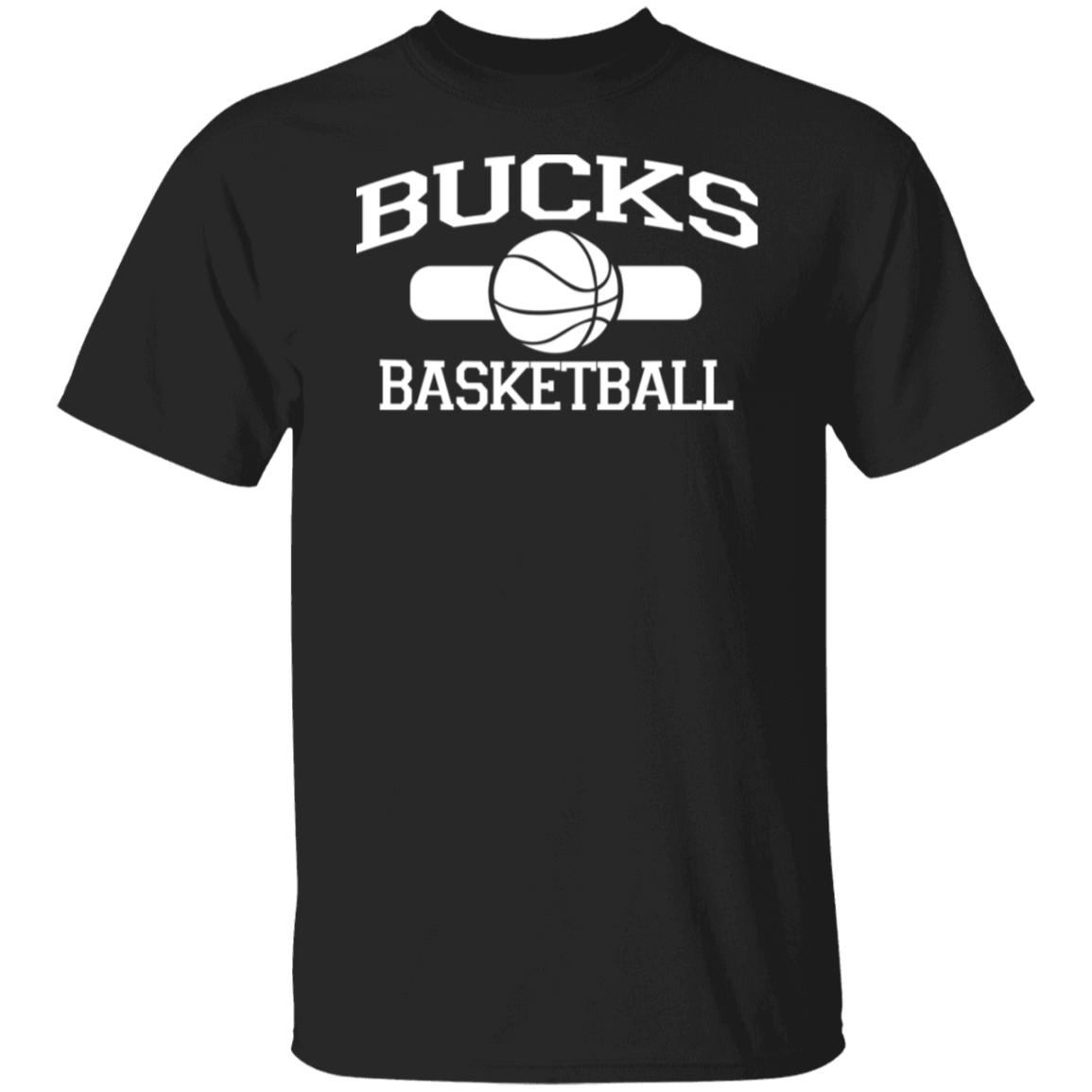 Bucks Basketball White Print T-Shirt