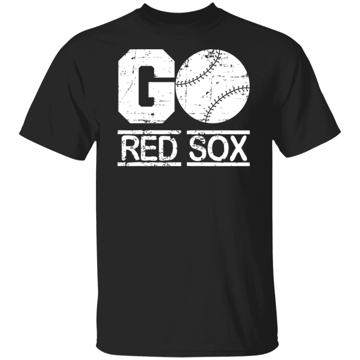 Go Red Sox Baseball White Print T-Shirt