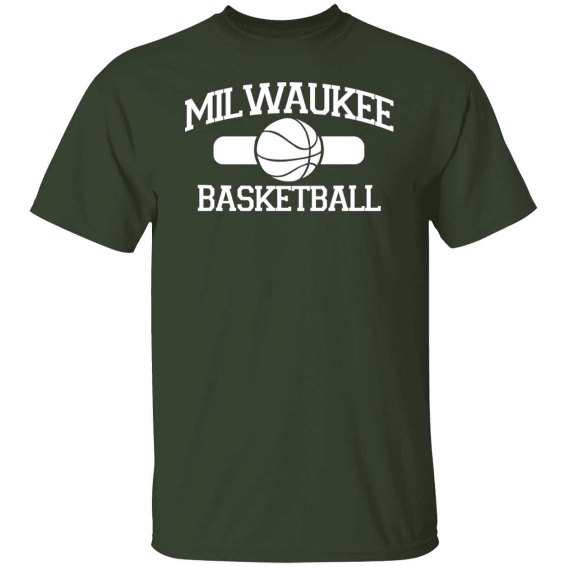 Milwaukee Basketball White Print T-Shirt