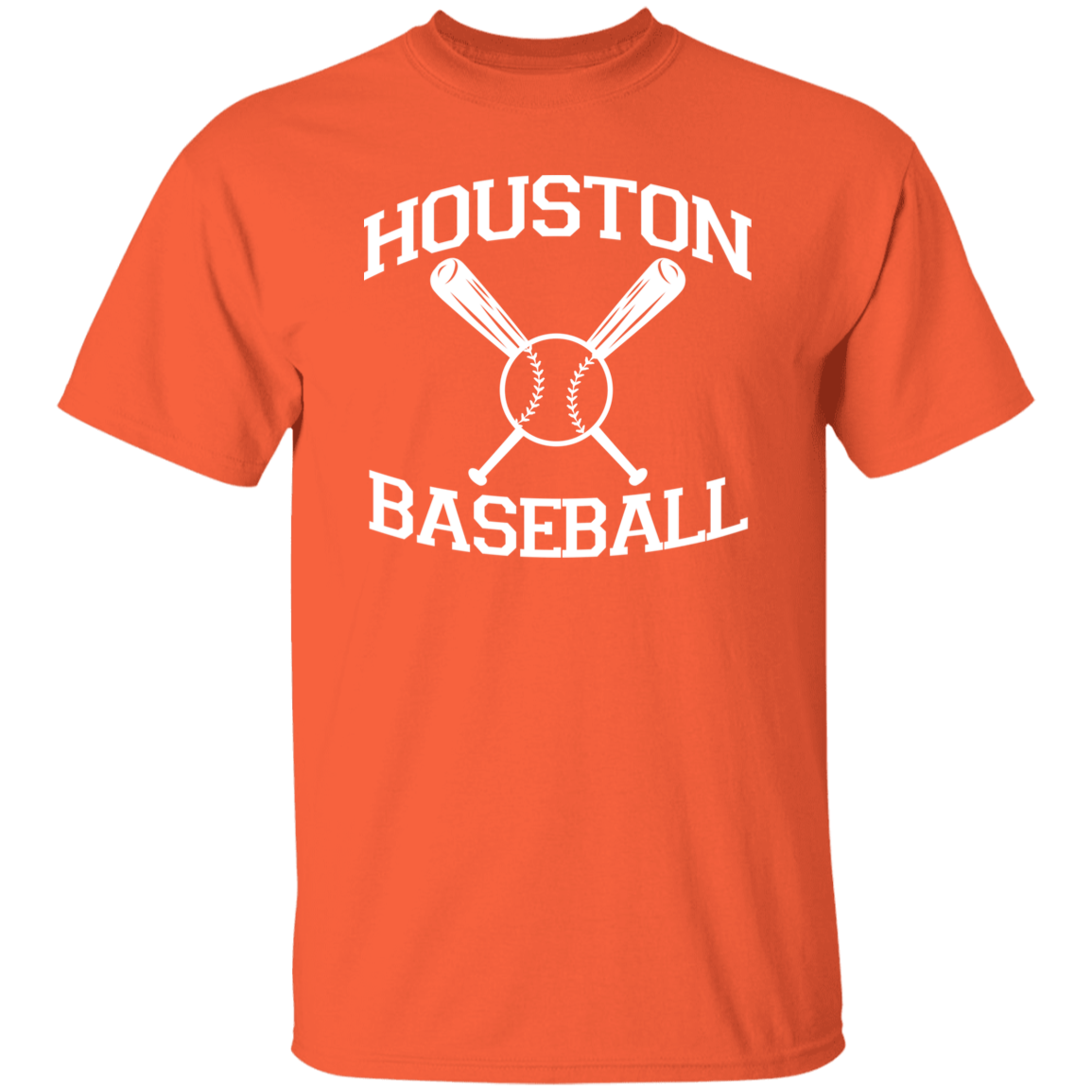 Houston Baseball White Print T-Shirt