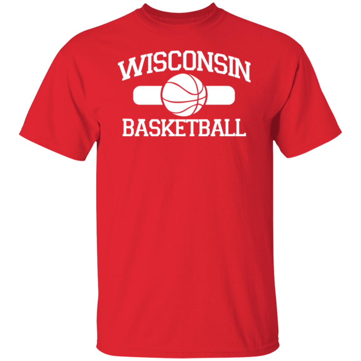 Wisconsin Basketball White Print T-Shirt