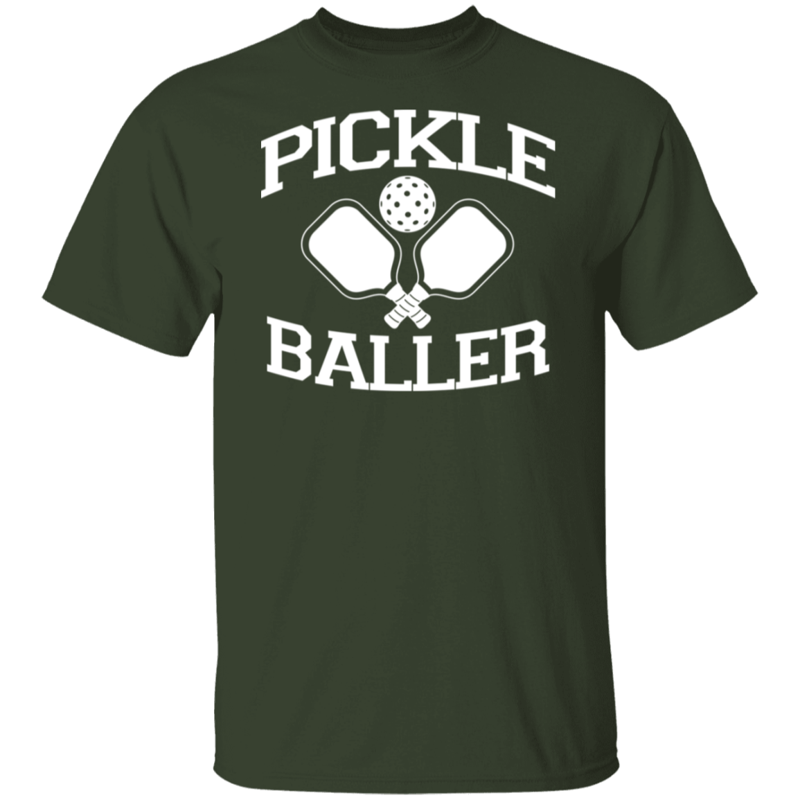 Pickleballer White Print T-Shirt