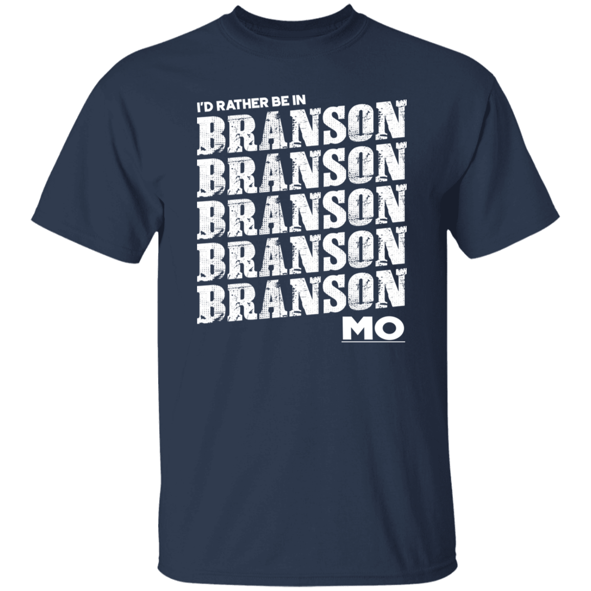 I'd Rather Be Branson Missouri White Print T-Shirt