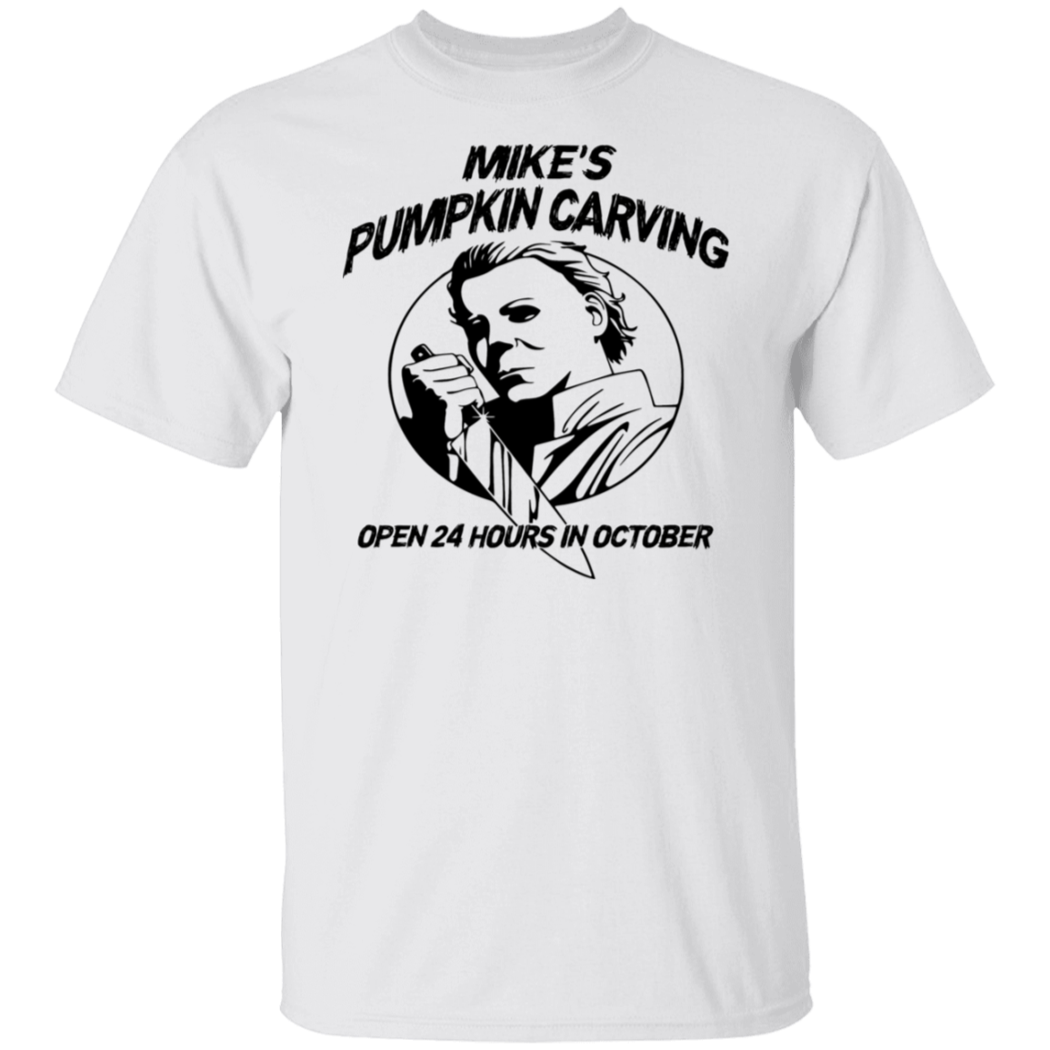 Mike's Pumpkin Carving Black Print T-Shirt