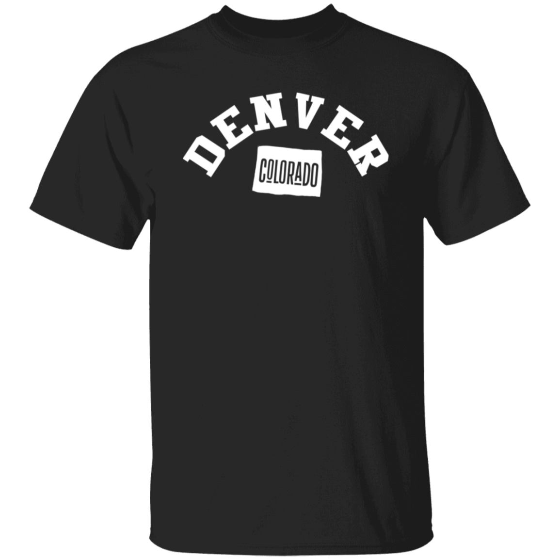 Denver Colorado Circular White Print T-Shirt