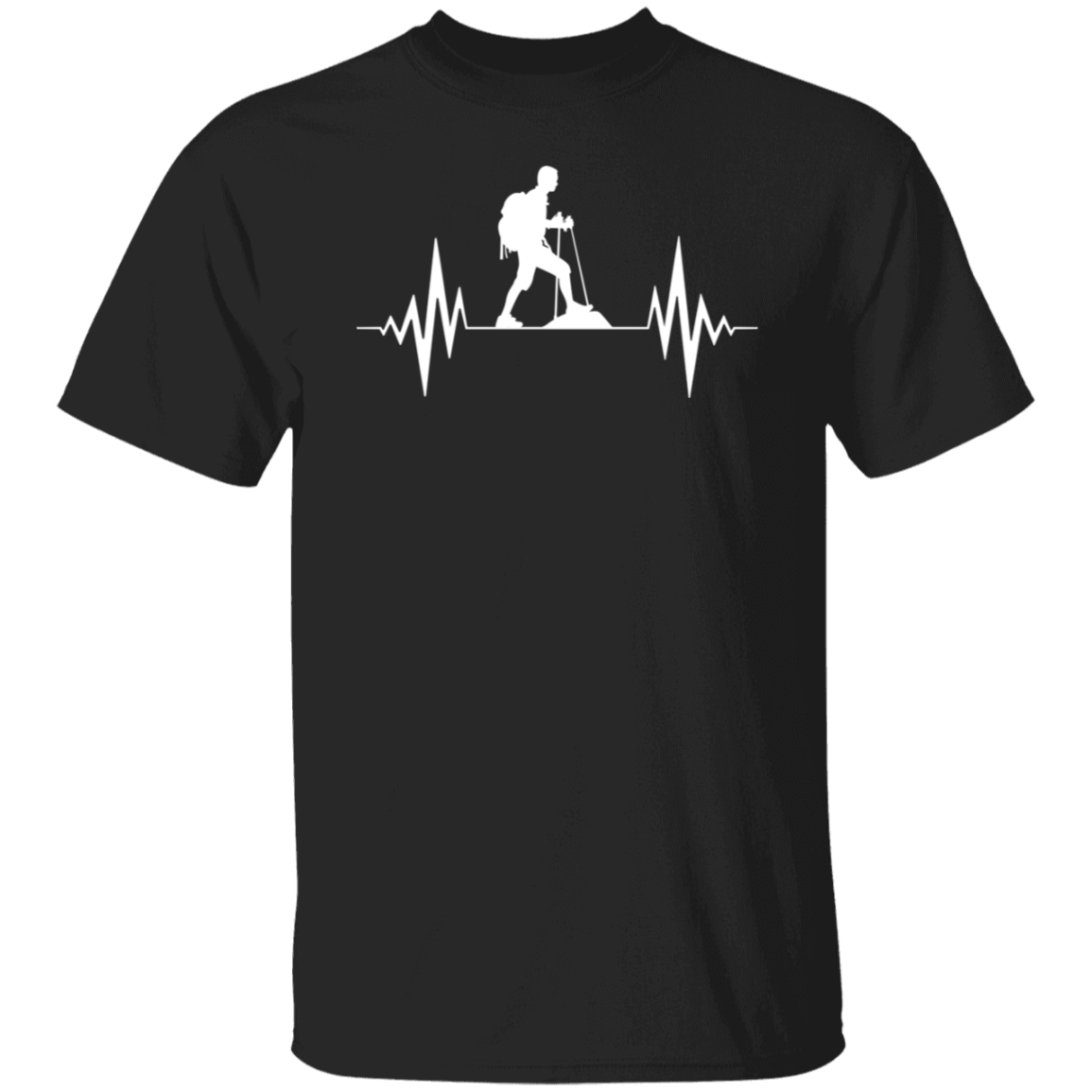 Hiking Heartbeat White Print T-Shirt