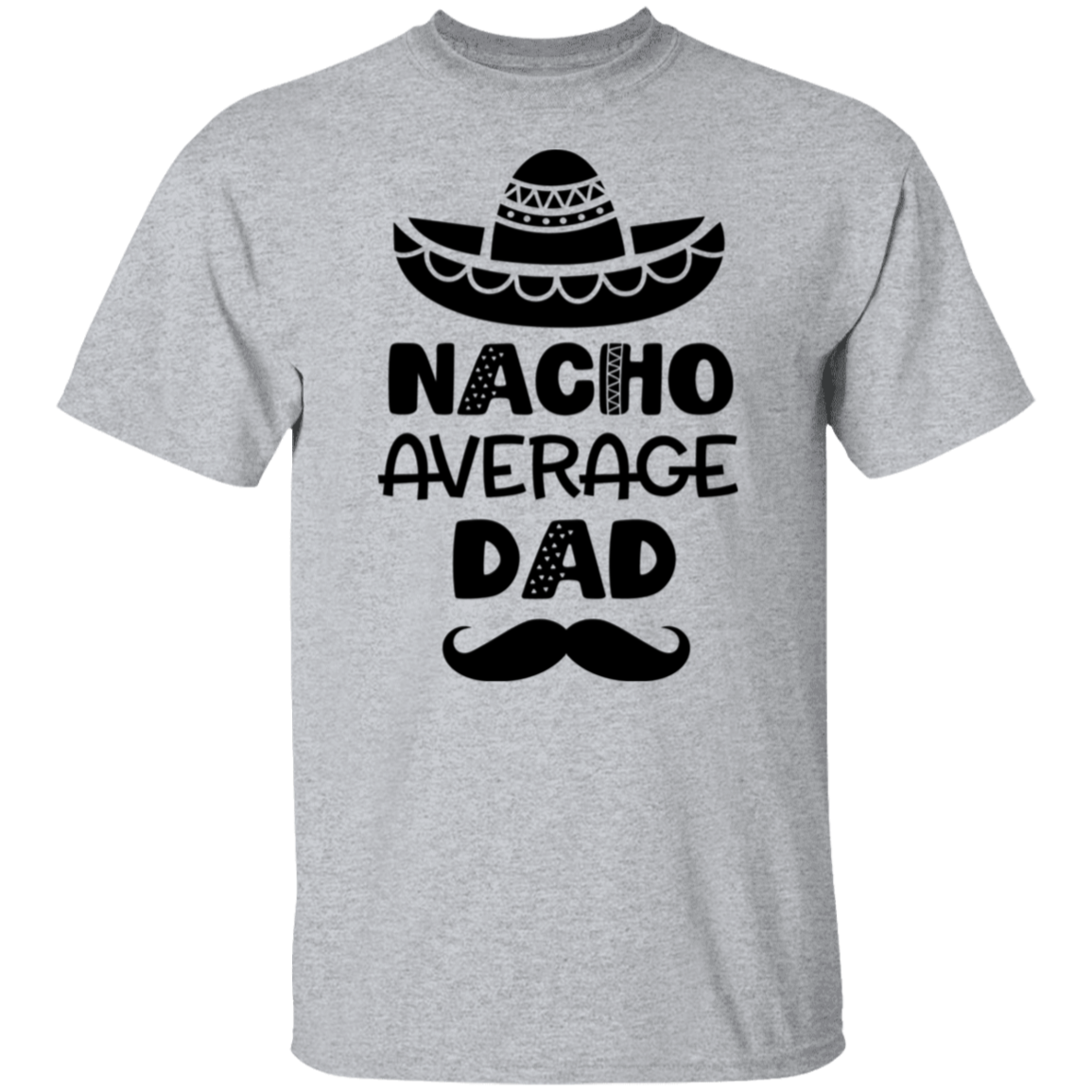 Nacho Average Dad Black Print T-Shirt