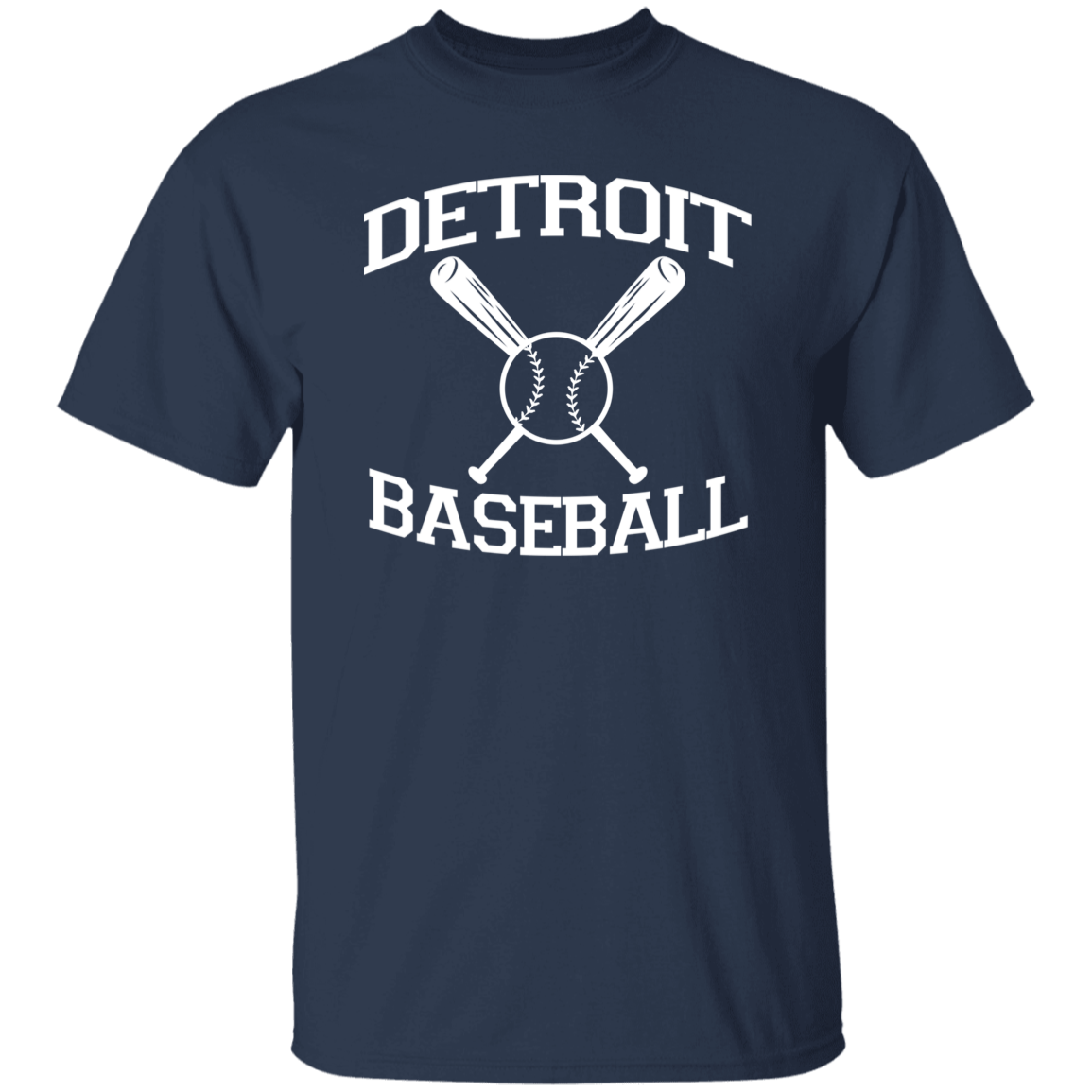 Detroit Baseball White Print T-Shirt