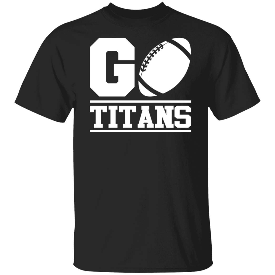 Go Titans Football White Print T-Shirt