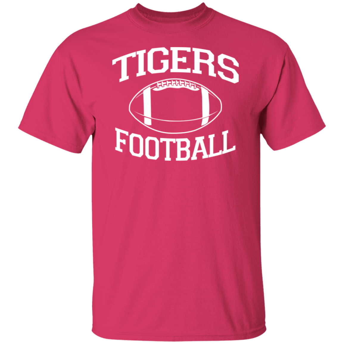 Tigers Football White Print T-Shirt