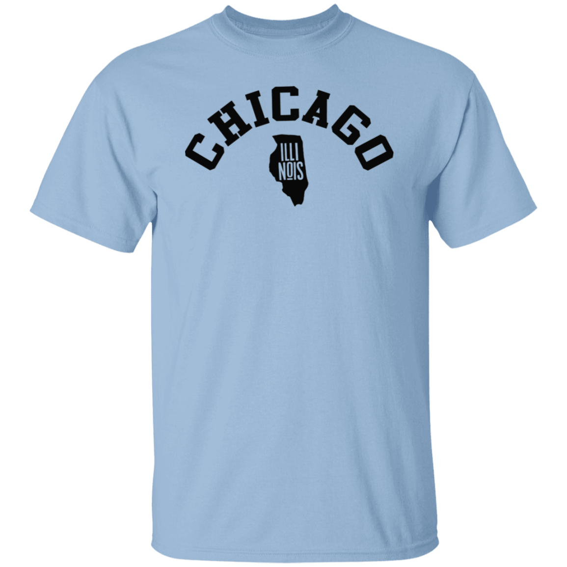 Chicago Illinois Circular Black Print T-Shirt