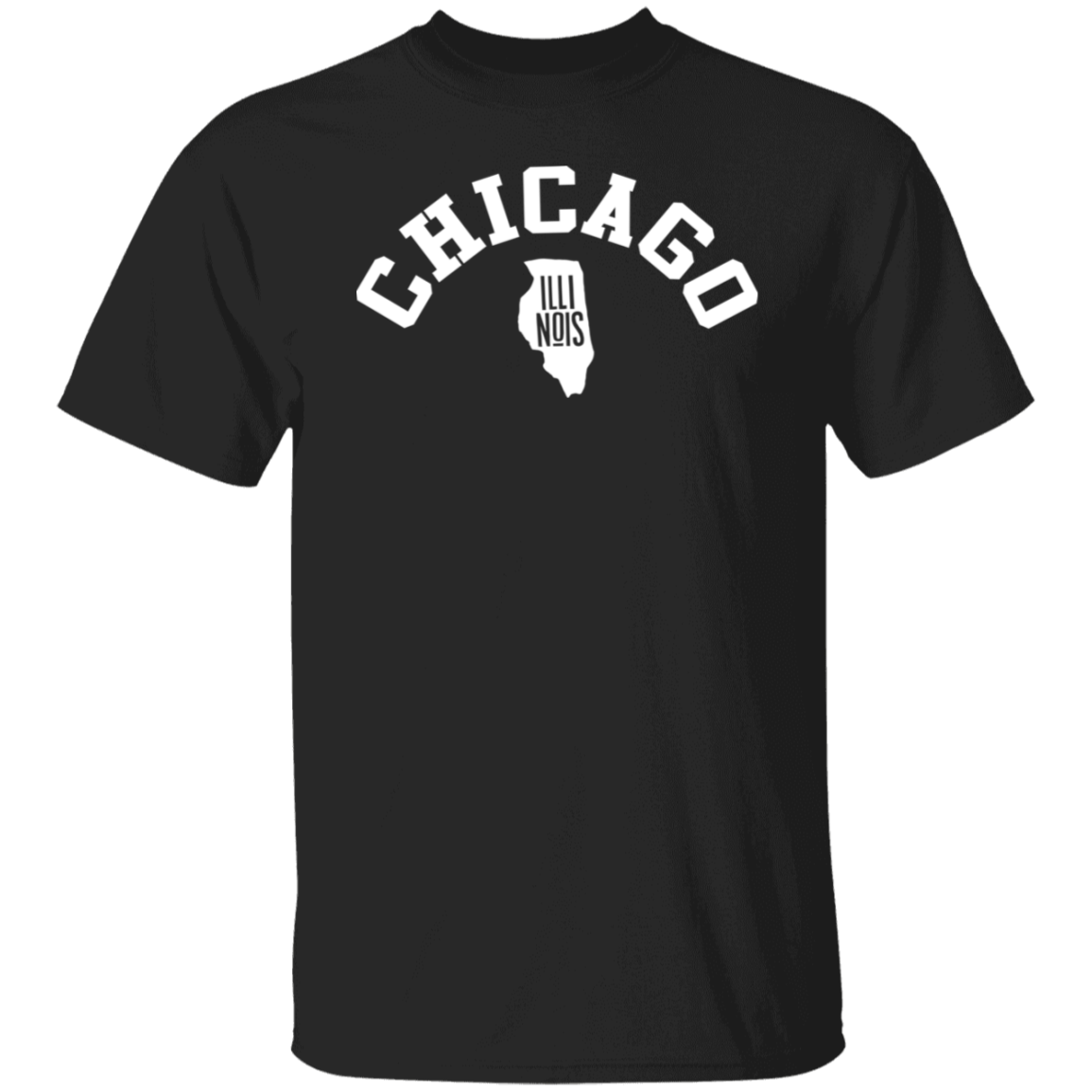 Chicago Illinois Circular White Print T-Shirt