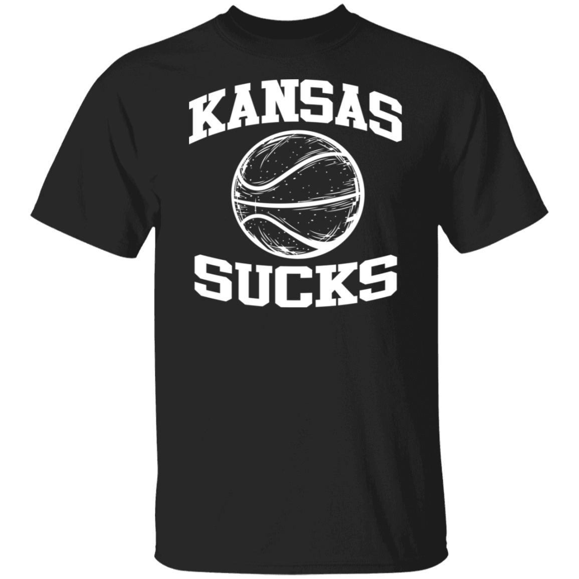 Kansas Basketball Sucks White Print T-Shirt