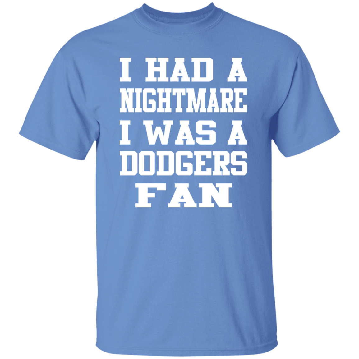 Nightmare Dodgers Fan White Print T-Shirt