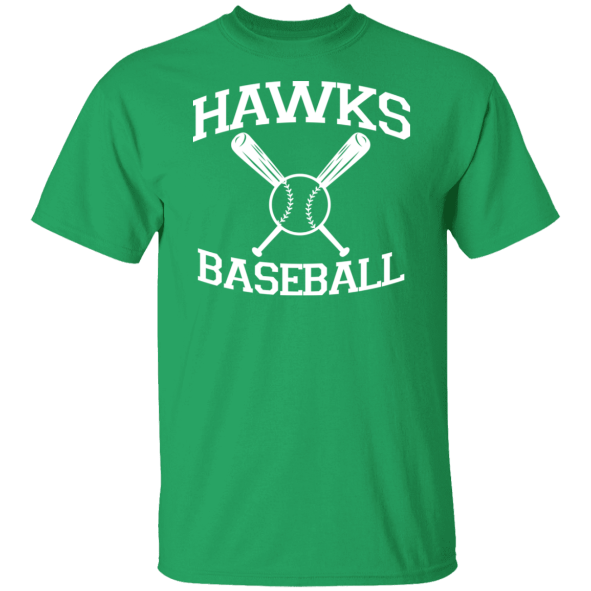 Hawks Baseball White Print T-Shirt