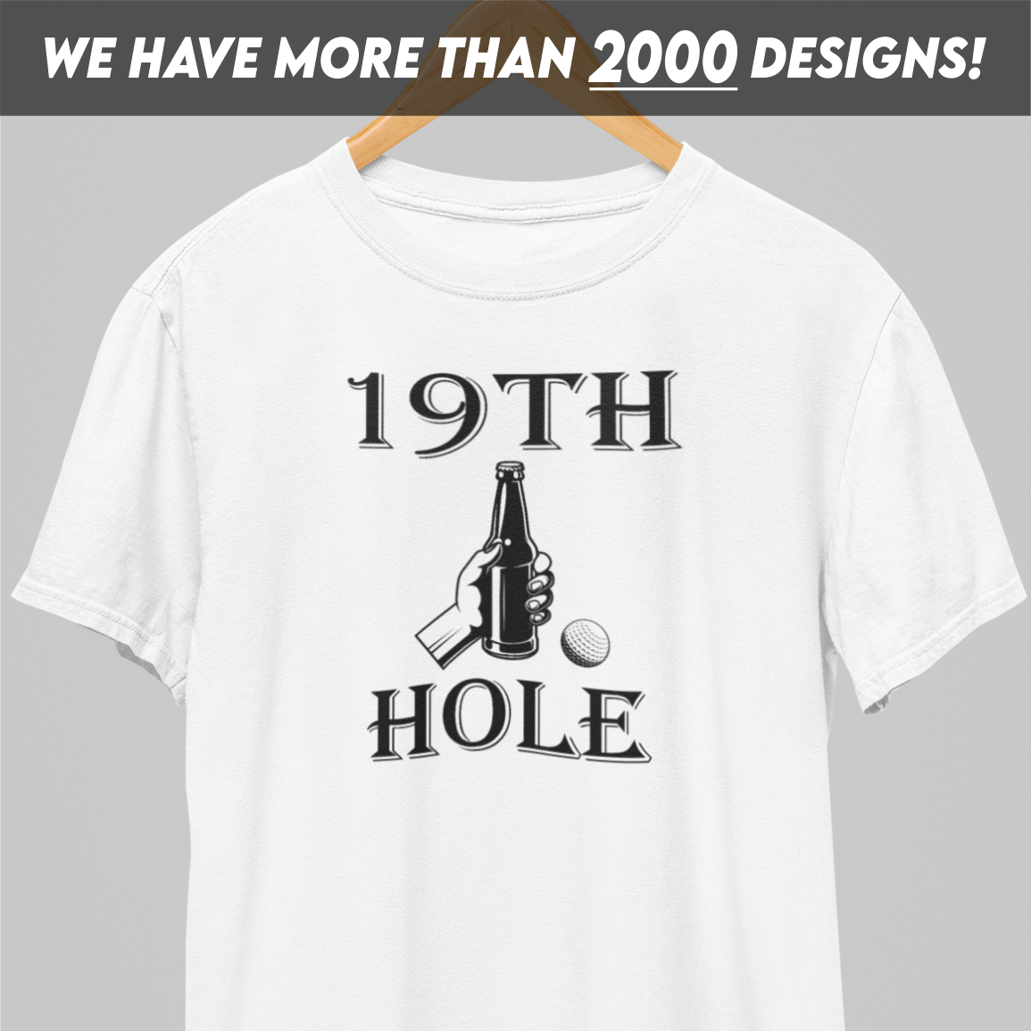 19th Hole Golf Black Print T-Shirt