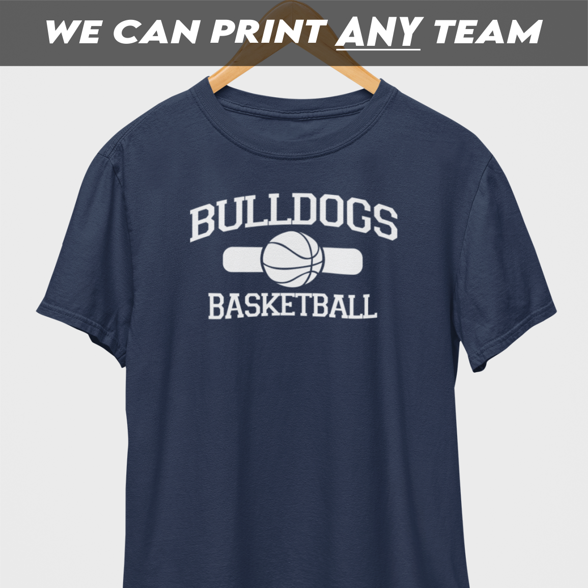 Bulldogs Basketball White Print T-Shirt