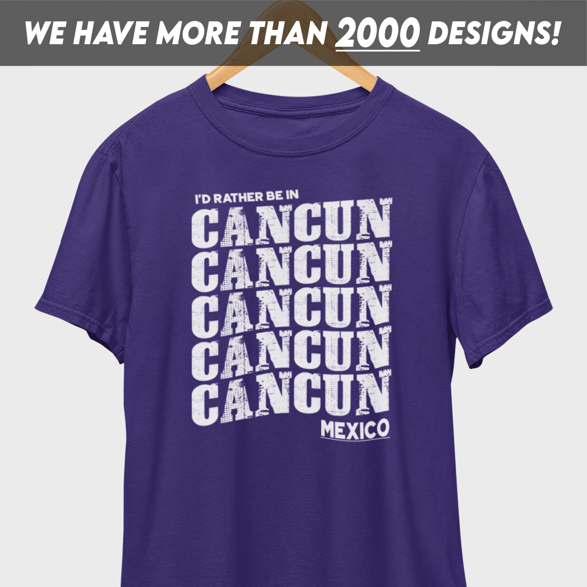I'd Rather Be Cancun Mexico White Print T-Shirt